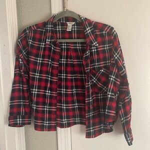 FOREVER 21 cropped plaid top